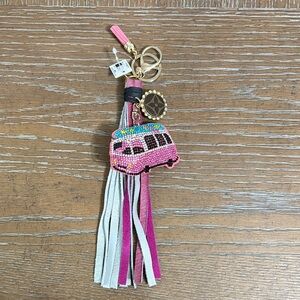 Colorful Mini Van Beaded Keychain with Tassels
